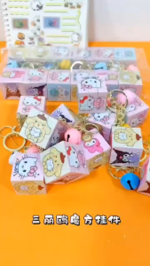 Kuromi Rubiks Cube Keychain Pendant Decompression Cartoon Creative Small Gift School Bag Pendant Key Chain Accessories