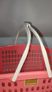 Market Bag/Pastel Color Laundry Basket/Clothes Storage Basket/Plastic Grocery Basket/ Multipurpose Hand Carry Basket/Picnic Hand Bag