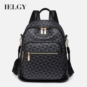 IELGY Fashion Backpack Retro Printed Letter Large Capacity Outing Travel Three-Purpose