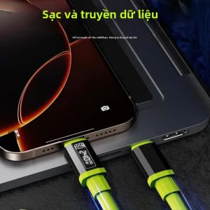 Cáp USB Type-C To Type-C 240W 1.5m Với Màn Hình Hiển Thị Công Suất Thời Gian Thực Dành Cho Laptop & Điện Thoại Di Động Sạc Nhanh Chất Liệu Bện Cao Cấp