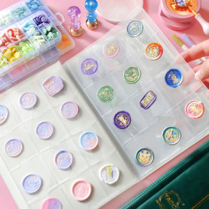 Fire Paint Coin Storage Book Leather Wax Mark Wax Seal Collection an Illustrated Handbook Card Fire Paint Book Copper Head Seal Sealing Wax Cover Seal Journal Decoration Seal Seal Envelope Invitation Card DIY Mars Firearm