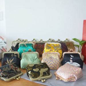 Handmade Retro Coin Purse National Style Small Bag Coin Storage Golden Bag Style Wallet Suitable for Cheongsam Bags