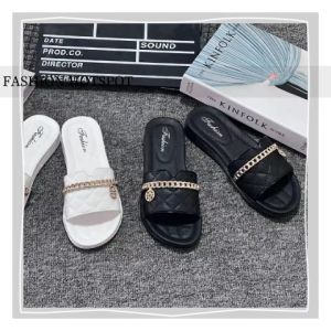 Xishop รองเท้าแตะแฟชั่น 🍀รองเท้าผู้หญิง ดีเทลสุดน่ารัก 🌸 พื้นผักพื้นผิว ถูกสร้างขึ้นโซ่เกร๋ๆ พื้นผิวให้ดูสวยงาม 💖 สำหรับการแต่งกายที่ดีและสวยงาม 🌙