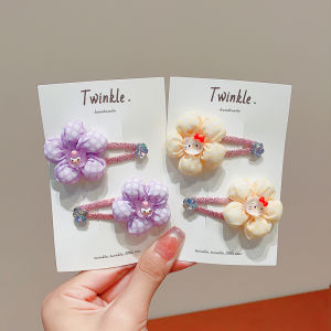 Adorable Colorful Flower Hair Clips for Girls Baby Headwear Princess Forehead Bangs Hair Accessories Childrens Fashion Accessories