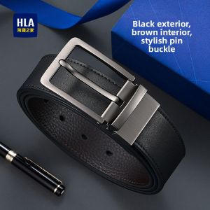 HLA | Rotatable Buckle Genuine Leather Belt
