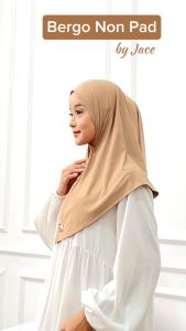 𝐉𝐀𝐂𝐄 - JILBAB HIJAB BERGO NON PET SEGITIGA INSTAN DAILY Jersey Tanpa Pad CLARA Premium