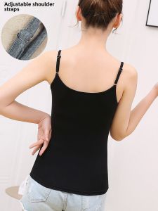 Adjustable Modal Short Tank Top Womens Slim Fit Thin Style Base Shirt Black Outerwear Innerwear Versatile Shoulder Strap Vest