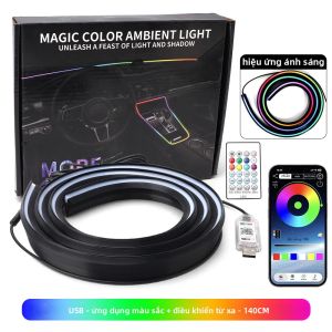 Bộ Đèn LED Nội Thất Ô Tô 140/150cm Dải Đèn Silicon Kính Chắn Gió Trước Với Ứng Dụng Điều Khiển Quét Quét/điều Khiển Từ Xa Đèn Tạo Không Khí
