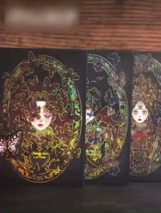 Sổ Tay Journal A5 256 Trang Bìa Cứng Mạ Vàng Phong Cách Cổ Điển Nghệ Thuật Gothic Châu Âu Cổ Trang Cô Gái Và Bướm Sang Trọng Quý Phái Stationery Home