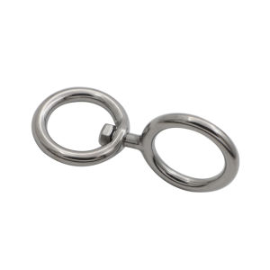 316 Stainless Steel Double Eye Swivel Ring 360 Degree Fishing Gear Carabiner Swivel Hooks for Boat Marine Use