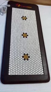 Thảm đá nhiệt nóng HQ Fanocare dòng cao cấp KT 80x190x3.5cm đá tourmaline trắng kèm sóng siêu dài(Tặng quà)