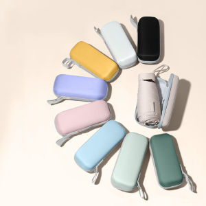 [Cắm trại] ô dù sáu ô gấp ô Bỏ Túi Kem chống nắng 14cm thẻ năm ô gấp gấp mini siêu nhẹ miễn phí ô hộp nhỏ gọn viên nang Ô Che Nắng Ô