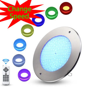 【Buy 3 RGB Free 18key Controller】26cm Ultra thin Swimming Pool Lamp Stainless Steel Swimming Pool Light High Power 12W/18W/35W/54W AC12V RGB Underwater Pool Led Light Wall Mounted Ip68 Waterproof LED Lights Underwater Night Lamp