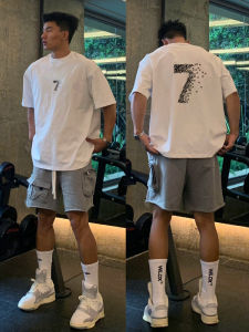 American Style Streetwear Oversize Short Sleeve T-Shirt Mens Summer Heavyweight Pure Cotton Casual Fashion Breathable round Neck Top