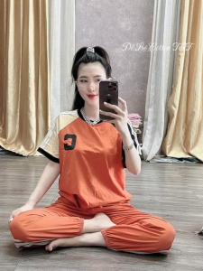 Set Đồ Bộ Cotton Quần Bo Chun - Áo In Số Thời Trang  - Hàng Y Hình