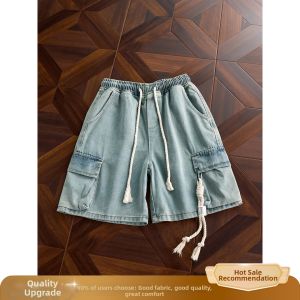OUMULONG | American Style Wide Leg Cargo Shorts