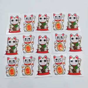 Tem Nổi Mèo Thần Tài May Mắn Chiêu Tài Lộc 4cm x 6cm (Giao Ngẫu Nhiên)