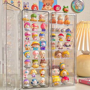 Cute Grain Storage Box Transparent Desktop Multi-Layer Dustproof Hand-Made Blind Box Display Stand Pop Mart Small Ornaments Finishing Box