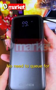 Awei P135K 20000mAh Powerbank Built In Cable Power Bank Portable Pawer Bank Awei Powerbank Awei 20000mAh Powerbank