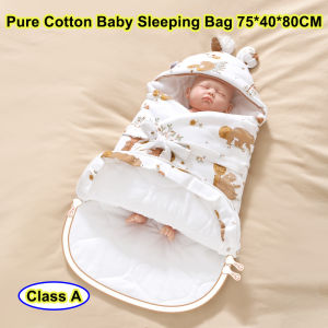Cartoon Pure Cotton Newborn Swaddling Boys Girls Anti-kick Hooded Sleeping Bag Baby Supplies