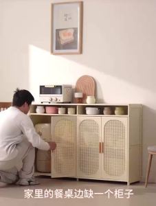 Shoe Cabinet Multi-layer 30+ Pairs Nordic Balcony Door Locker Shoe Rack With Rattan Door Shoe Storage Organizer Kabinet Kasut多层大容量入户门防尘鞋柜