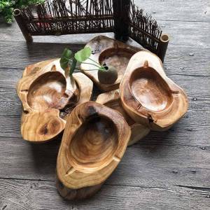 MEISITEKEKE | Chinese Style Blackwood and Rosewood Wood Large Lid Cover Ashtray