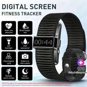 LIGE | Vòng Đeo Tay Thông Minh LIGE IP68 Chống Nước Với Chức Năng Theo Dõi Nhịp Tim & Oxy Trong Máu Đèn Pin LED Màn Hình Kỹ Thuật Số Dây Đeo Thể Thao Dành Cho Người Lớn