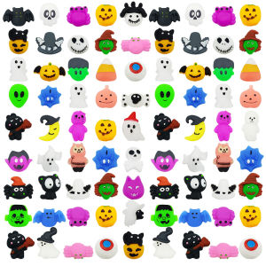 12Pcs Cute Halloween Pumpkin Ghost Squeeze Stress Relief Toys for Kids Adult Halloween Party Favors Birthday Gifts Bag Fillers