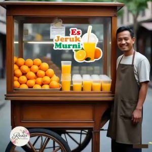 STIKER KACA GEROBAK VINYL ES JERUK MURNI