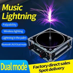 Music Tesla Coil Bluetooth/AUX Dual Mode Music Box Artificial Lightning Touchable Audio Input Bluetooth Science Experiments ﻿