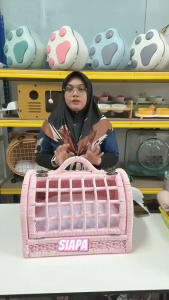Beg Rotan Pembawa Kucing Bernafas / Portable Rattan Breathable Bag / Pet Carrier