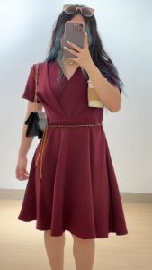 3690 maple scuba dress busui dress ada ukuran bigsize dress natal wanita