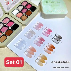 Set gel dặm móng ombre 9 màu DAININA chất gel đặc màu đậm đặc