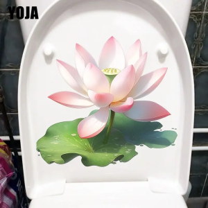 New Pink Lotus Toilet Seat Cover Sticker Creative Waterproof Bathroom Wall Decal Toilet Paper Holder Universal Size Home Decor