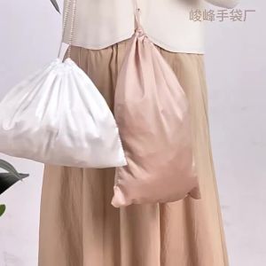 (.) 6 Sizes Silk Cloth Dust Bags Fashion Dustproof Travel Drawstring Pouch Thick Dust Cover Storage Bags Handbags