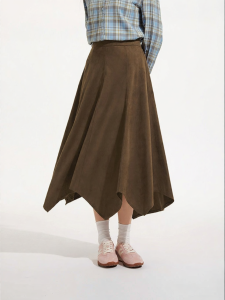 Hotwind | Women Stylish Irregular Hem Elastic Waist Slimming A-Line Skirt
