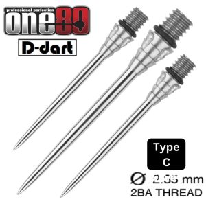 ONE80 CONVERSION POINT - NORMAL CONVERSION DART POINTS SILVER/BLACK (2BA)