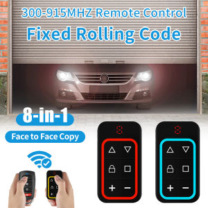 433Mhz 8 in 1 Universal Garage Door Remote Controller Key Duplicator Multi-frequency 300-915Mhz Garage Door Opener Rechargeable