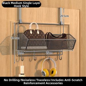 Space-saving Multi-layer No-drill Through-the-door Hanger