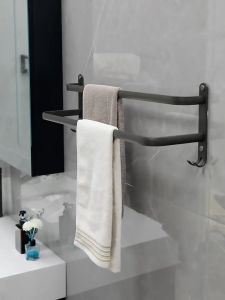 Gantungan Handuk Rak Kamar Mandi Dinding Toilet Double Layer