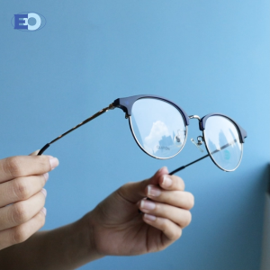 EO Eyewear Andy Round Metal Full Rim Multicoated Polarized Clip On Eyeglasses for Men & Women