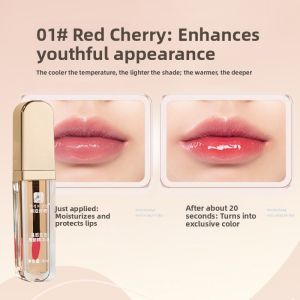 Carrot Sensory Temperature Changing Lipstick Long Lasting Moisturizing Non-Stick Cup Red Cherry Color Universal Womens Lip Gloss