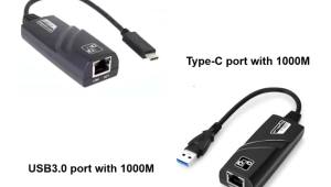 LccKaa | 1000Mbps USB 3.0 TypeC To Rj45 Lan Ethernet Wired Adapter Network Cable for PC Macbook Windows Laptop Desktop Plug and Play