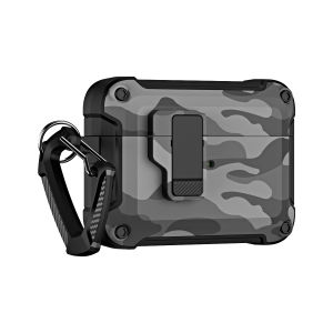 2025 Upgrade Security Lock Case for AirPods Pro 2/3/2/1 Airpods 4 – Camouflage Shockproof Cover with Anti-Theft Key Military-Grade Anti-Drop Headset Case for Travel & Sports