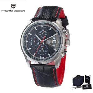 Pagani Design | PAGANI DESIGN 2027 New Mens Quartz Watch Hardlex Crystal 50M Water Resistance Calendar Luminous Leather Strap Model PD3306