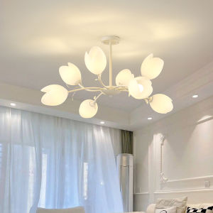 French Living Room Small Droplight Cream Style Cozy and Romantic Master Bedroom Lamp Accessible Luxury Pastoral Flower Restaurant Chandelier Girl