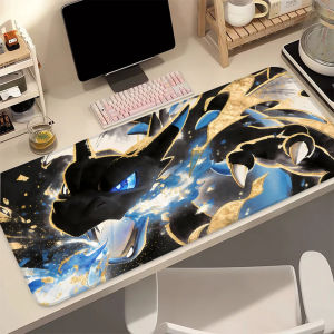 Bandai | Anime Gaming Mousepad P-Pokemon Ink Wash Charizard Mouse Pad Non-Slip Rubber Base Stitched Edge Desk Mat for PC Laptop