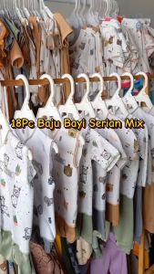 Paket 18pcs Setelan Baju Bayi Celana Bayi Baru Lahir Gift Set Baby Seri MIX POKA SNI ZPH01