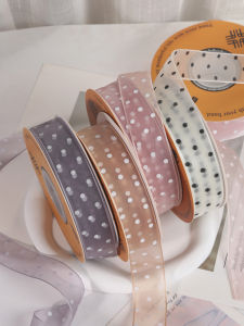NingChu Ribbon | Vật Liệu Trang Trí Hoa Bằng Dải Lụa Chấm Bi