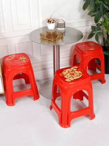 (4-10 Pieces) Pearl River Fu Chair Accessible Luxury Plastic Stool Extra Thick For Home High Stool Thickened Non Slip Low Stool Modern